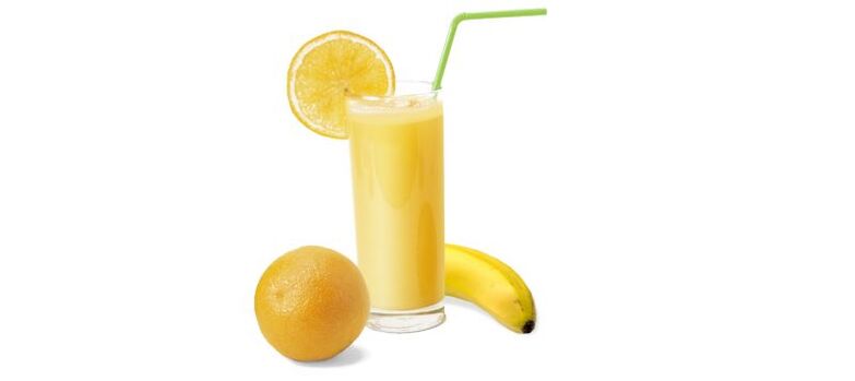 Smoothie mit Banane und Orange zum Trinken